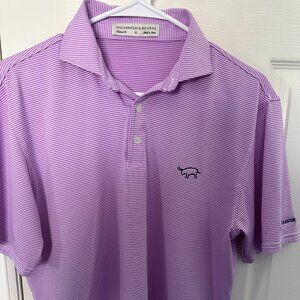 Holderness & Bourne Gozzer Ranch Men's Golf Shirt- Size Medium, purple